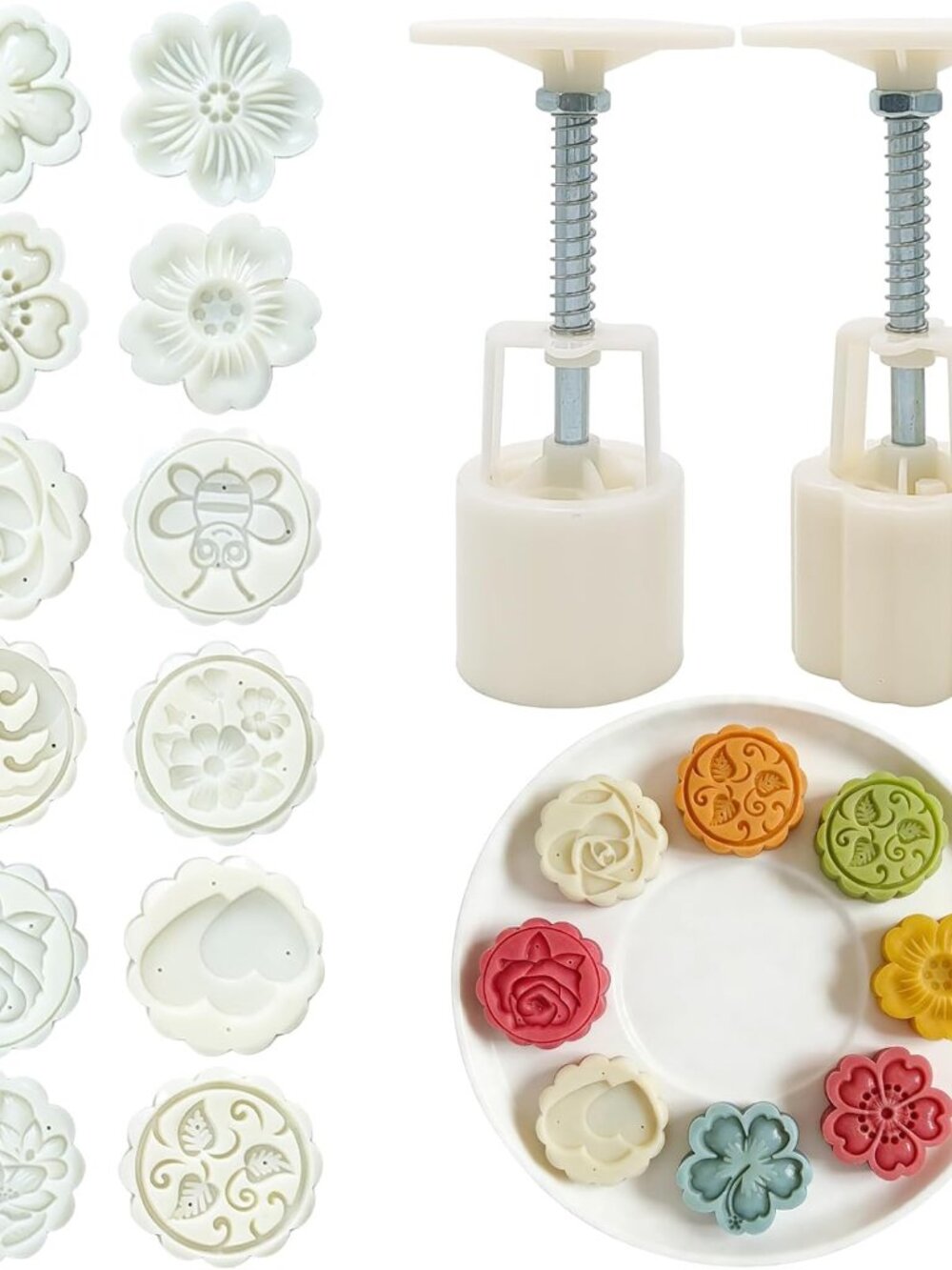14 PCS Bath Bomb Mold Set Includes 2pcs Bath Bombs Press and 12pcs Different Pat